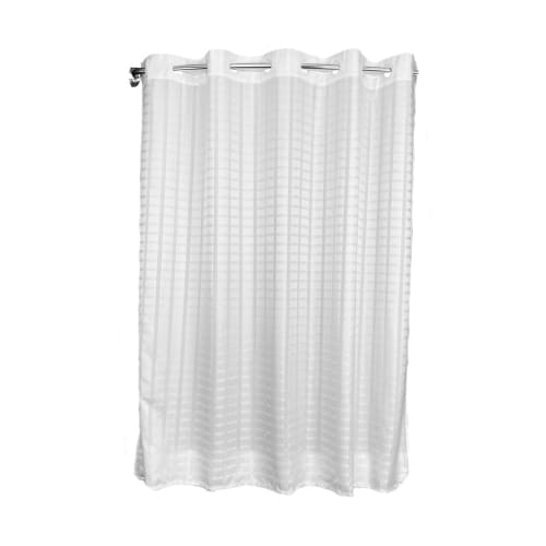 Hang2It Dynasty Cortina de Ducha Sólida, Poliéster, Ventana, 72x74, Blanco